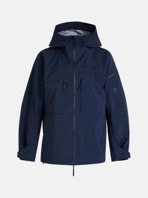 Peak Performance Alpine Gore-Tex 3L Men's Ski Jacket Navy | EXY93-494