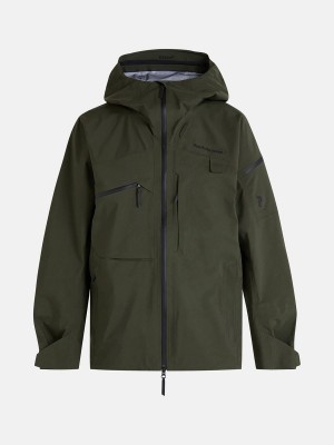 Peak Performance Alpine Gore-Tex 3L Men's Ski Jacket Green | TQZ20-468