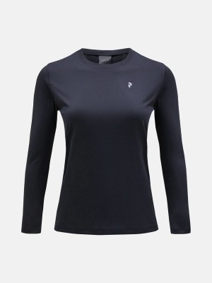 Peak Performance Alum Light Long Sleeve Women's T-Shirt Black | DPG35-260