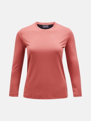 Peak Performance Alum Light Long Sleeve Women's T-Shirt Pink / Black | UEF86-895