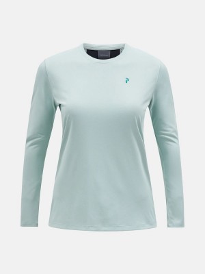 Peak Performance Alum Light Long Sleeve Women's T-Shirt Green / Black | EDT87-529