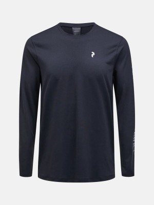 Peak Performance Alum Light Long Sleeve Men's T-Shirt Black | KNF97-266