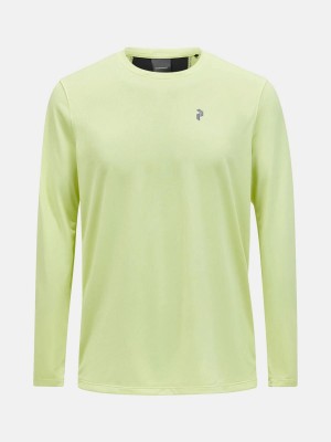 Peak Performance Alum Light Long Sleeve Men's T-Shirt Yellow / Black | GQJ16-895