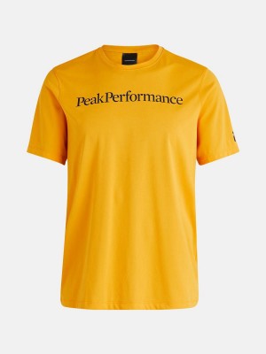 Peak Performance Alum Light Short Sleeve Men's T-Shirt Yellow | TSE62-682