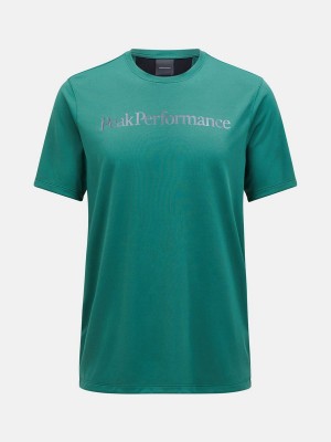 Peak Performance Alum Light Short Sleeve Men's T-Shirt Green / Black | VVG94-546