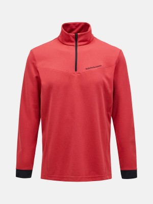 Peak Performance Chase Half Zip Men's Top Red | JFP11-695