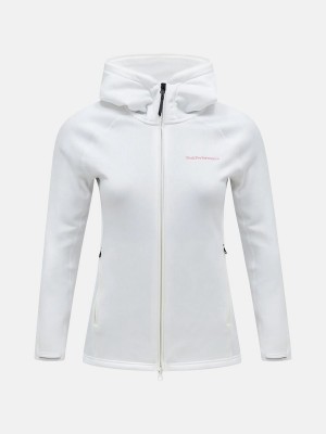 Peak Performance Chill Light Zip Hood Women's Jacket White | PXU71-577