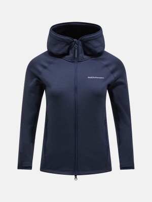 Peak Performance Chill Light Zip Hood Women's Jacket Navy | KUE62-401