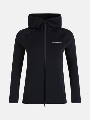 Peak Performance Chill Zip Hood Women's Jacket Black | VXO98-249