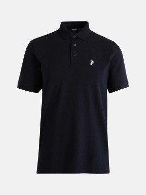 Peak Performance Classic Cotton Men's Polo Shirt Black | NTY90-113