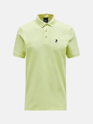 Peak Performance Classic Cotton Men's Polo Shirt Yellow | EWZ04-033