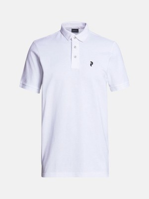 Peak Performance Classic Cotton Men's Polo Shirt White | YGO90-047