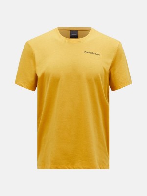 Peak Performance Explore Logo Men's T-Shirt Yellow | HRG53-111