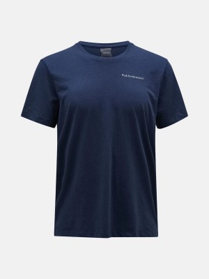 Peak Performance Explore Logo Men's T-Shirt Navy | DUB44-973