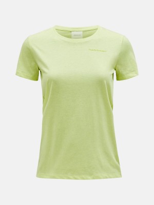 Peak Performance Explore Logo Women's T-Shirt Yellow | OJH23-570