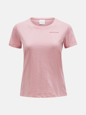 Peak Performance Explore Logo Women's T-Shirt Pink | TYX68-680