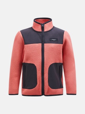 Peak Performance Fleece Full Zip T-Neck Kids' Jacket Pink | SHA29-414