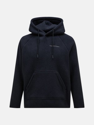 Peak Performance Fleece Men's Hoodie Black | WHM96-922