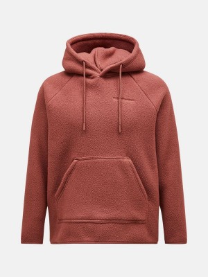 Peak Performance Fleece Men's Hoodie Burgundy | KAG68-179