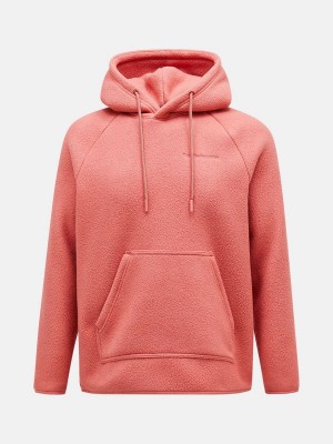 Peak Performance Fleece Men's Hoodie Pink | FKE20-188