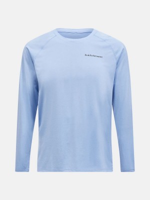 Peak Performance Fly Long Sleeve Men's T-Shirt Blue | XRX28-887