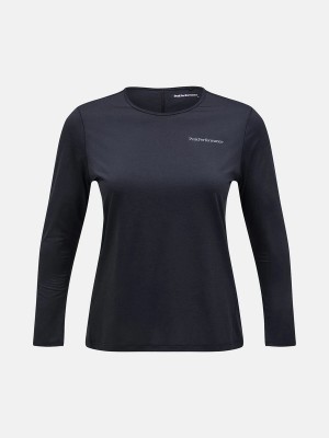 Peak Performance Fly Long Sleeve Women's T-Shirt Black | TYE81-797