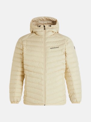 Peak Performance Frost Hood Men's Down Jacket Yellow | QYP82-133