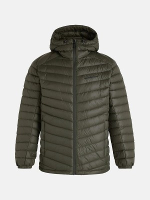 Peak Performance Frost Hood Men's Down Jacket Green | YEX69-254