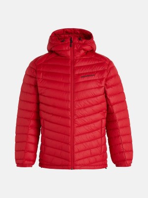 Peak Performance Frost Hood Men's Down Jacket Red | DGB82-967