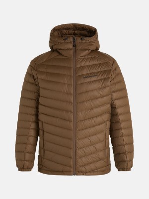 Peak Performance Frost Hood Men's Down Jacket Brown | FDX10-899