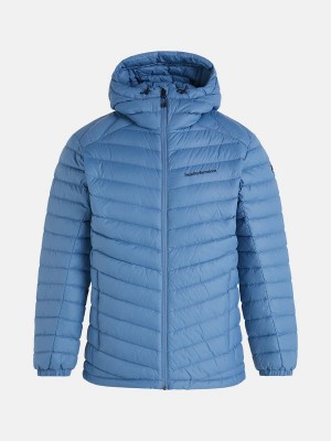 Peak Performance Frost Hood Men's Down Jacket Blue | FRT17-600