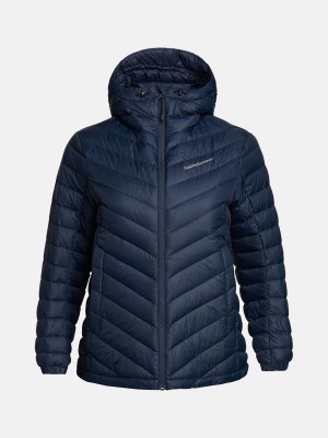 Peak Performance Frost Hood Women's Down Jacket Navy | LRQ10-169