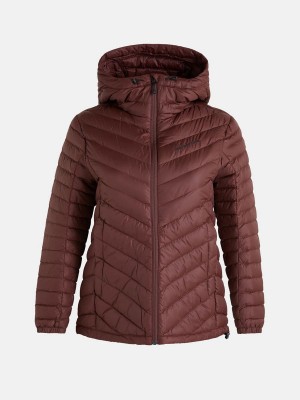 Peak Performance Frost Hood Women's Down Jacket Burgundy | OHP73-113