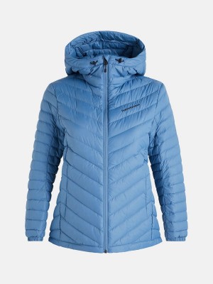 Peak Performance Frost Hood Women's Down Jacket Blue | PCO98-152