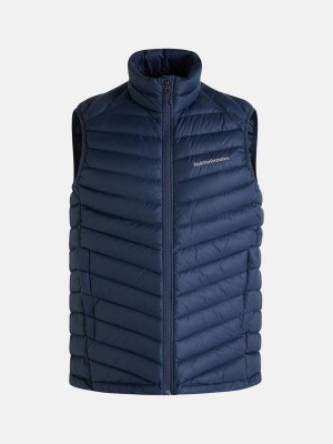 Peak Performance Frost Men's Down Vest Navy | PLH94-813