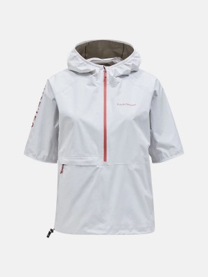 Peak Performance Gore-Tex Infinium Short Sleeve Anorak Women's Wind Jacket White | YPT55-153