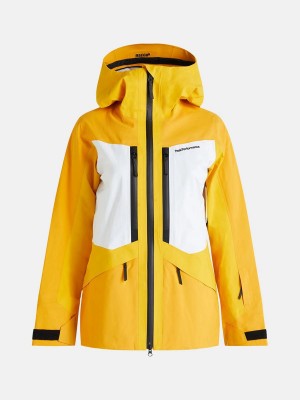 Peak Performance Gravity Gore-Tex 3L Women's Ski Jacket Gold / White | ANZ12-278