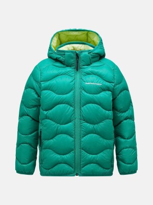 Peak Performance Helium Hood Kids' Down Jacket Green / Yellow | POG20-687