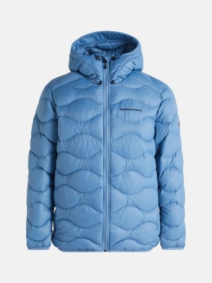 Peak Performance Helium Hood Men's Down Jacket Blue | FHR36-919