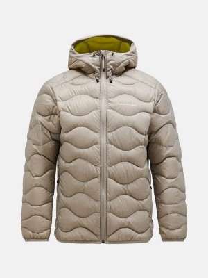 Peak Performance Helium Hood Men's Down Jacket Beige / Yellow | TSM88-560