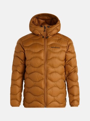 Peak Performance Helium Hood Men's Down Jacket Brown | AEU86-146