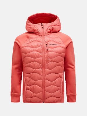 Peak Performance Helium Hybrid Hood Men's Down Jacket Pink | VUU08-951