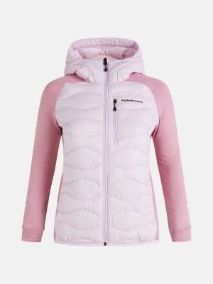 Peak Performance Helium Hybrid Hood Women's Down Jacket Pink / Pink | WBQ63-621