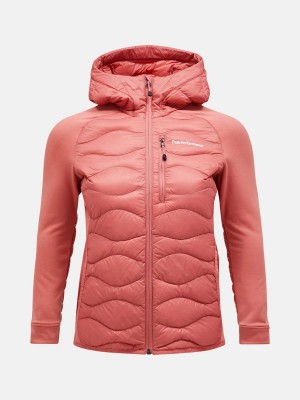 Peak Performance Helium Hybrid Hood Women's Down Jacket Pink | FFY60-989