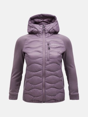 Peak Performance Helium Hybrid Hood Women's Down Jacket Purple | YNJ10-656