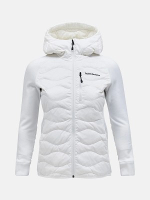 Peak Performance Helium Hybrid Hood Women's Down Jacket White | JZM29-627