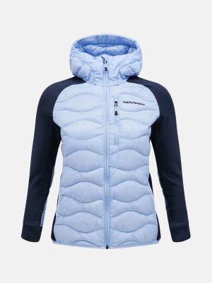 Peak Performance Helium Hybrid Hood Women's Down Jacket Blue / Navy | QDS23-451