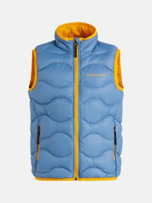 Peak Performance Helium Kids' Down Vest Blue / Yellow | QID18-732