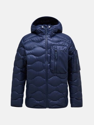 Peak Performance Helium Utility Hood Men's Down Jacket Navy | INA06-563