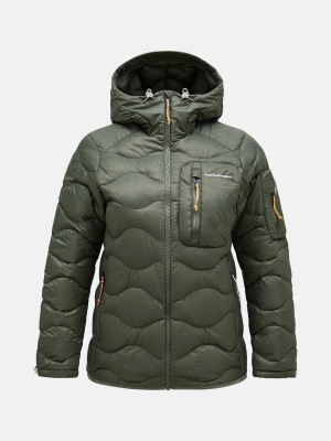 Peak Performance Helium Utility Hood Women's Down Jacket Green | AAQ54-928